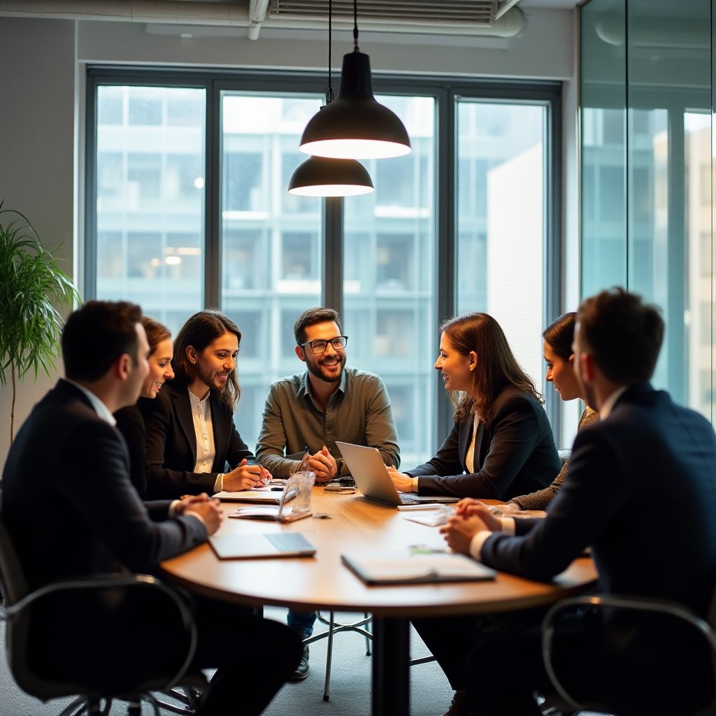 Equipo de FinanzasFreelance en su oficina